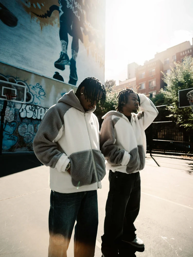 DCRB - Wolf Grey & White Sherpa Ninja Fleece - Image 10