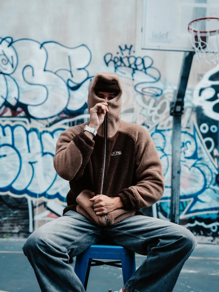 DCRB - Dark & Light Brown Sherpa Ninja Fleece - Image 10