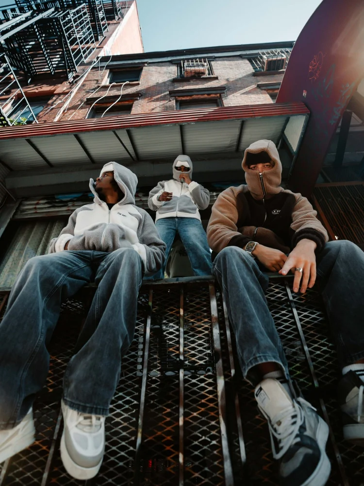 DCRB - Wolf Grey & White Sherpa Ninja Fleece - Image 21