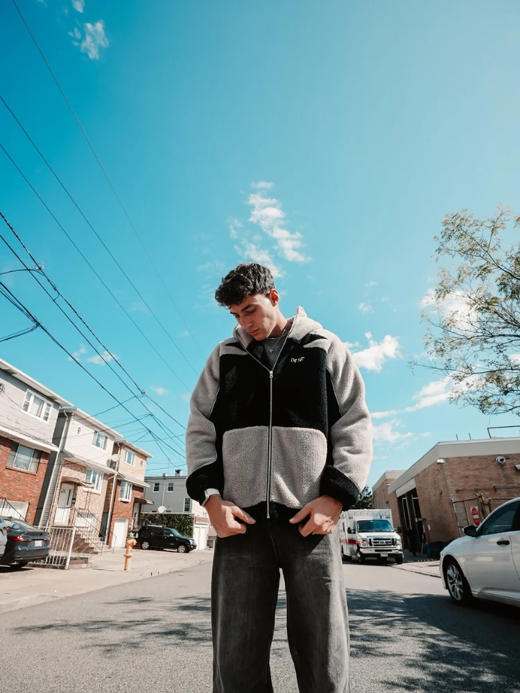 DCRB - Wolf Grey & White Sherpa Ninja Fleece - Image 17