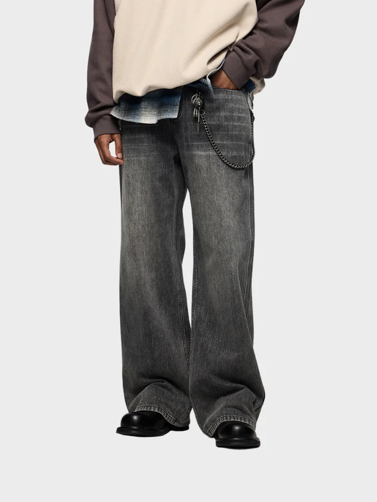 DCRB Baggy Denim Jeans - Black/Grey - Image 7