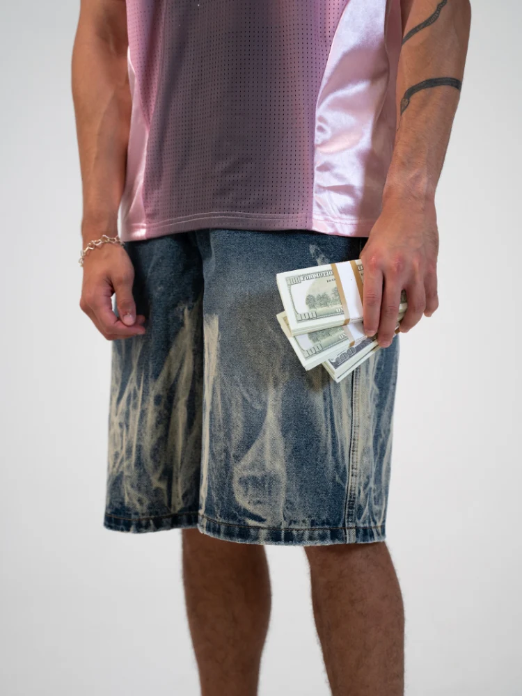 DCRB Distressed Denim Jorts - Image 3