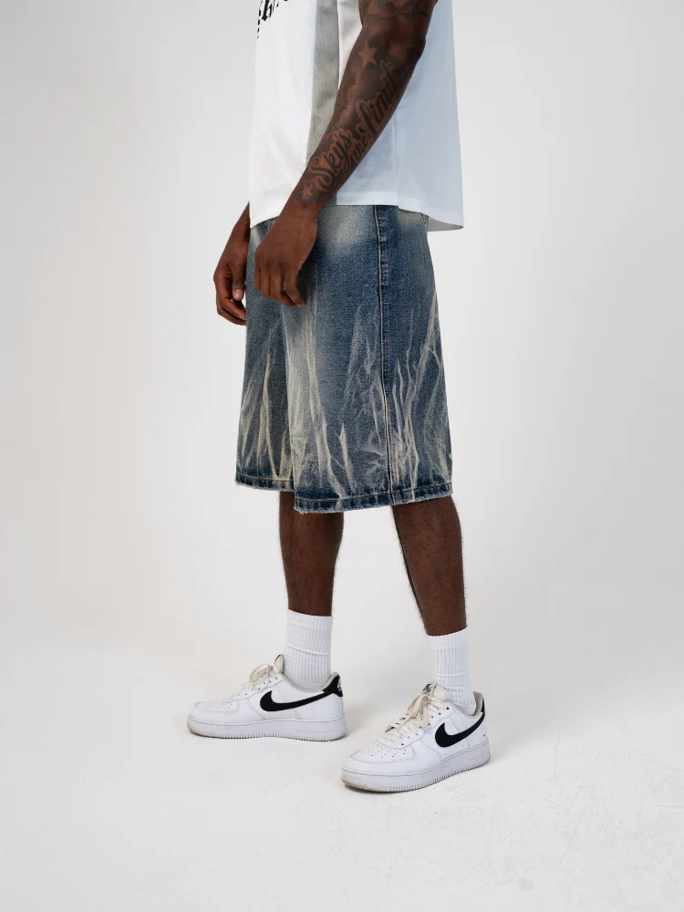 DCRB Distressed Denim Jorts - Image 4