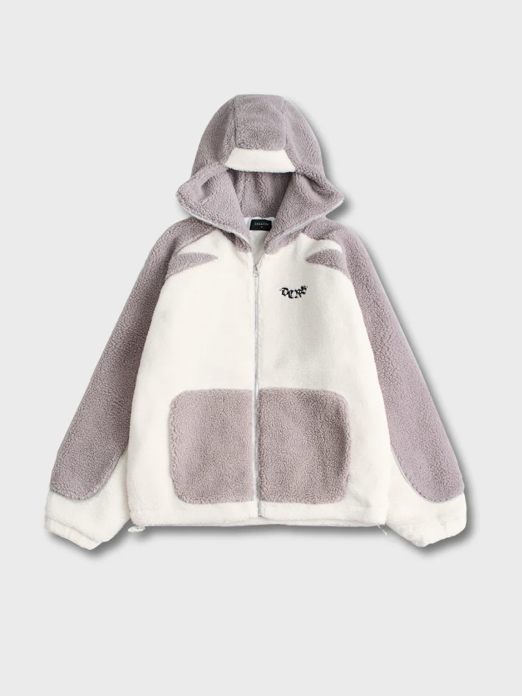 DCRB - Wolf Grey & White Sherpa Ninja Fleece - Image 13