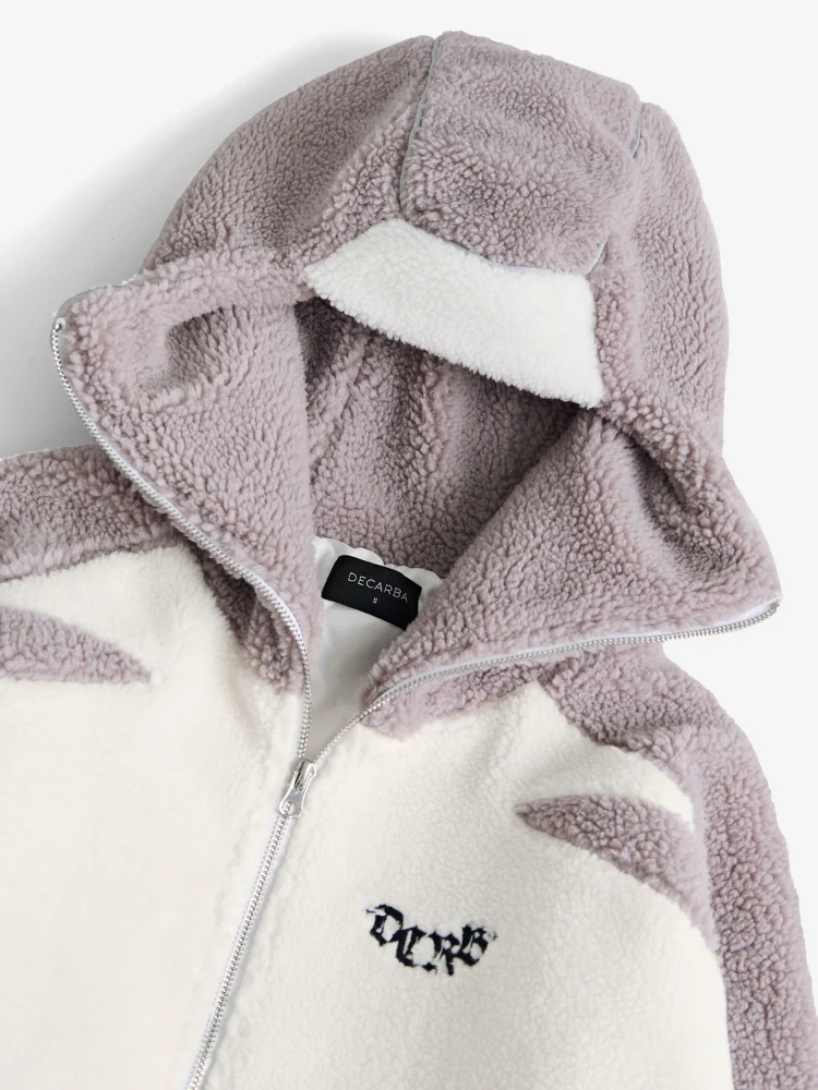 DCRB - Wolf Grey & White Sherpa Ninja Fleece - Image 15
