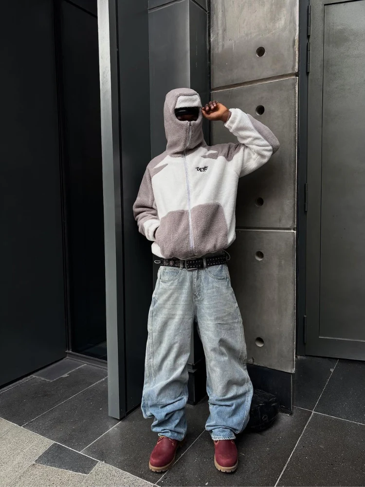 DCRB - Wolf Grey & White Sherpa Ninja Fleece - Image 5