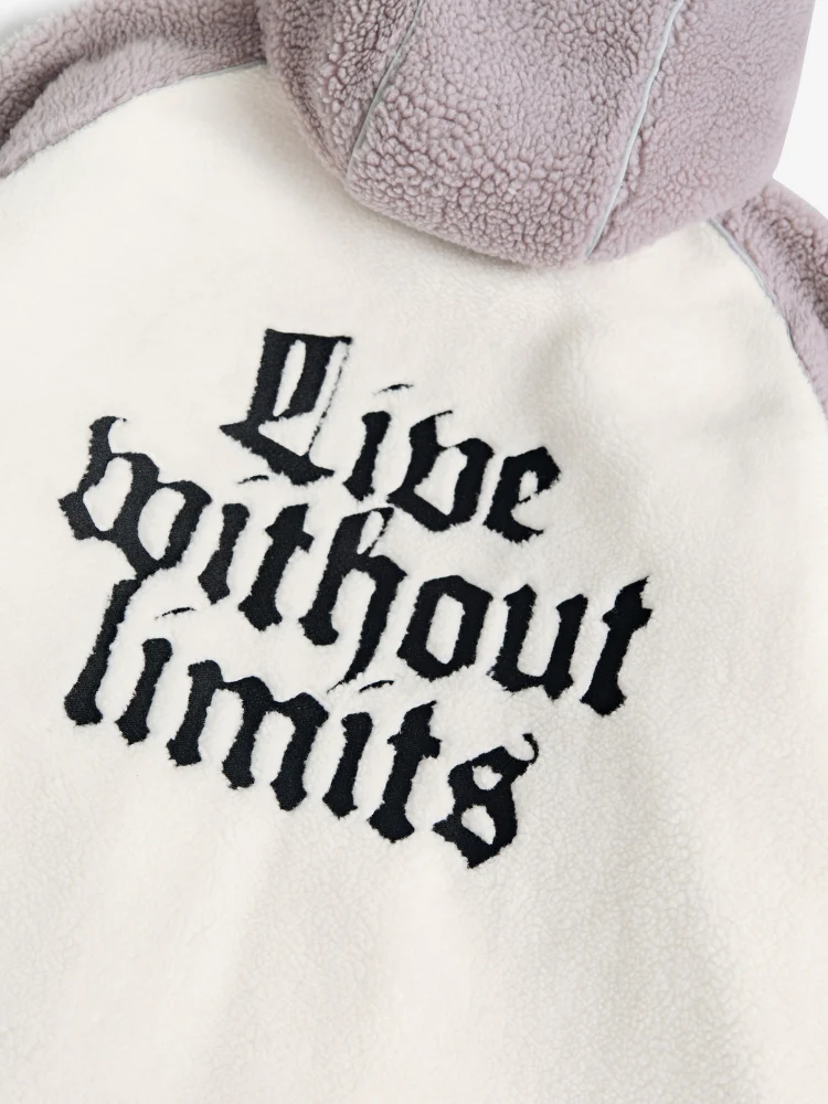 DCRB - Wolf Grey & White Sherpa Ninja Fleece - Image 9