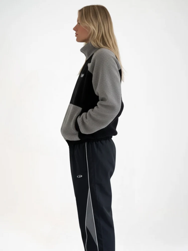 DCRB Two Tone Sherpa Fleece Jacket Black - Image 3