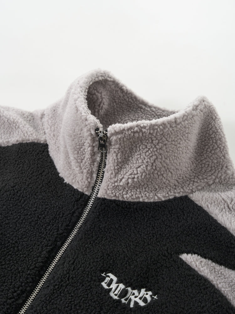 DCRB Two Tone Sherpa Fleece Jacket Black - Image 6