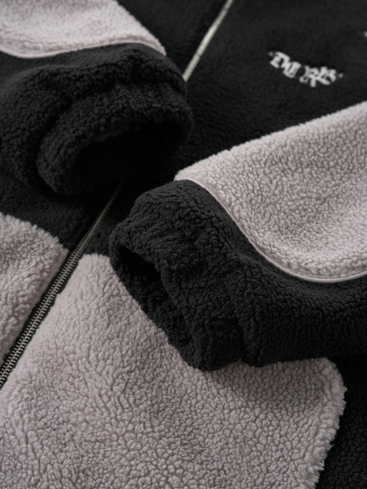 DCRB Two Tone Sherpa Fleece Jacket Black - Image 7