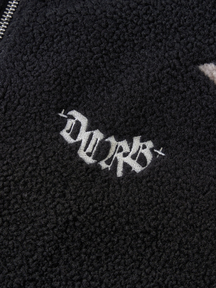 DCRB Two Tone Sherpa Fleece Jacket Black - Image 8