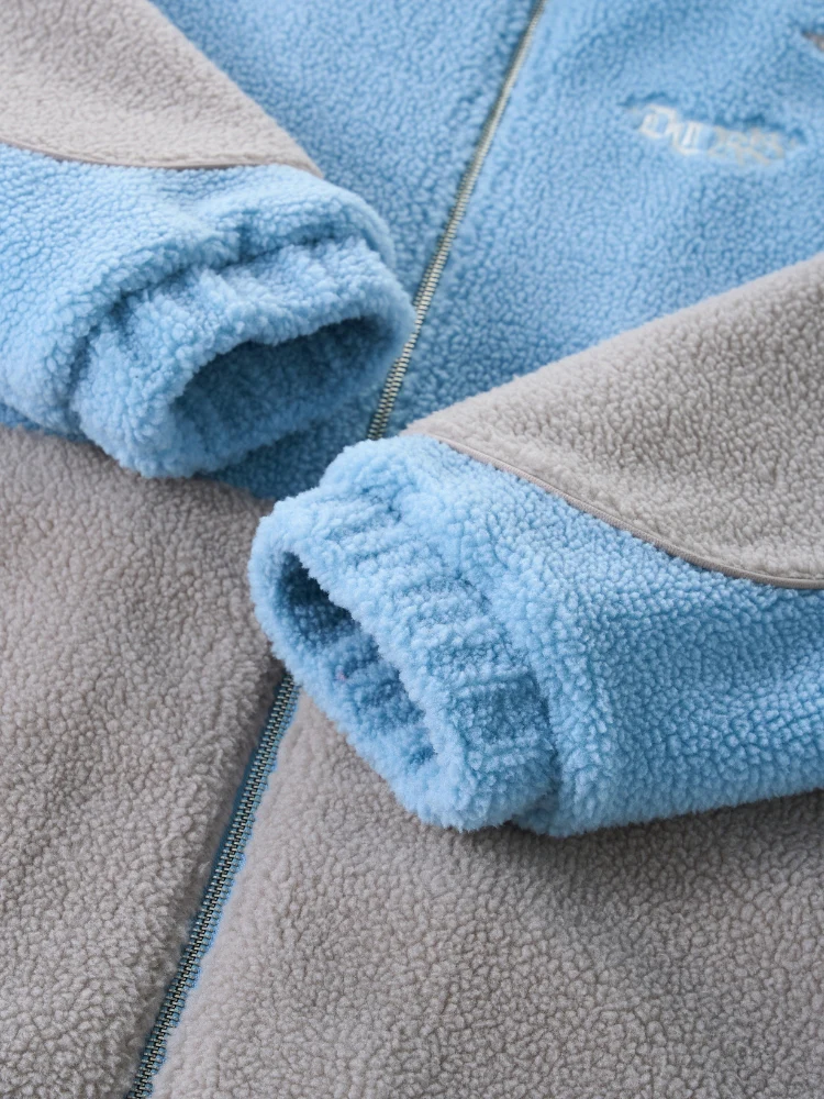 DCRB Two Tone Sherpa Fleece Jacket Blue - Image 6