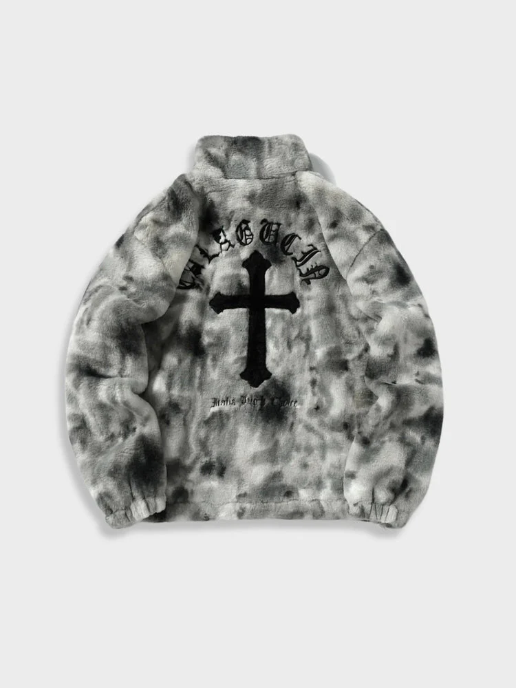 Decarba Vintage Warm Cross Fleece Jacket - Image 6